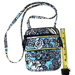Vera Bradley Women's Mini Hipster Crossbody Purse Turquoise Many Compartments